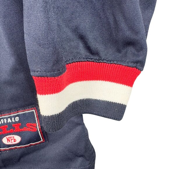 NFL Buffalo Bills Jersey Mens M Navy Blue Embroidered Team Logos Long Sleeve - Picture 9 of 12